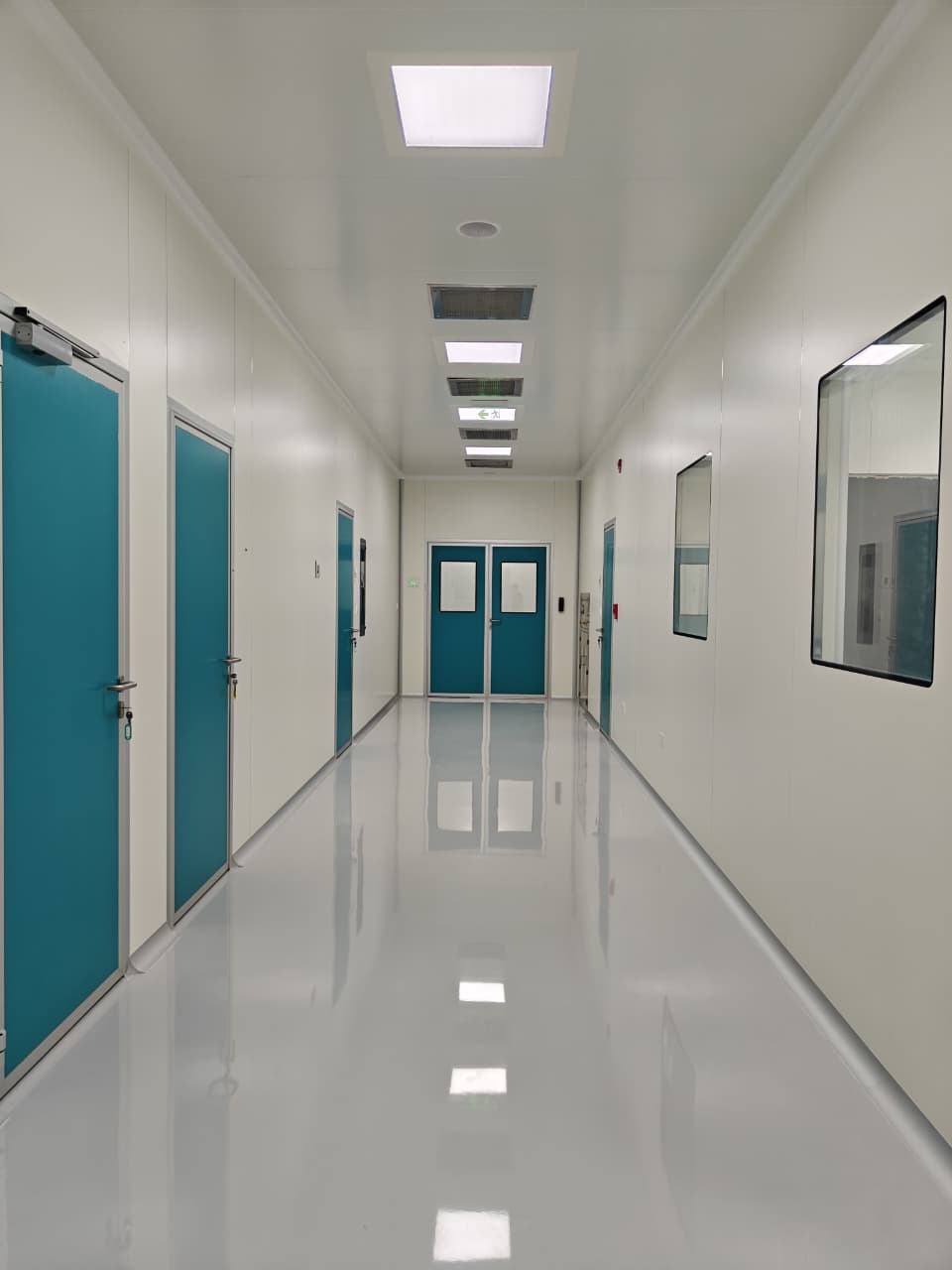 Completed clean-room corridor